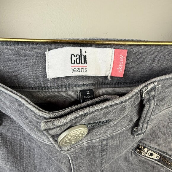CAbi Jeans Grey Skinny Low Rise Jeans - Size - 2 - Picture 4 of 5